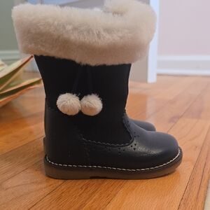 JACADI Navy Boots with Fur